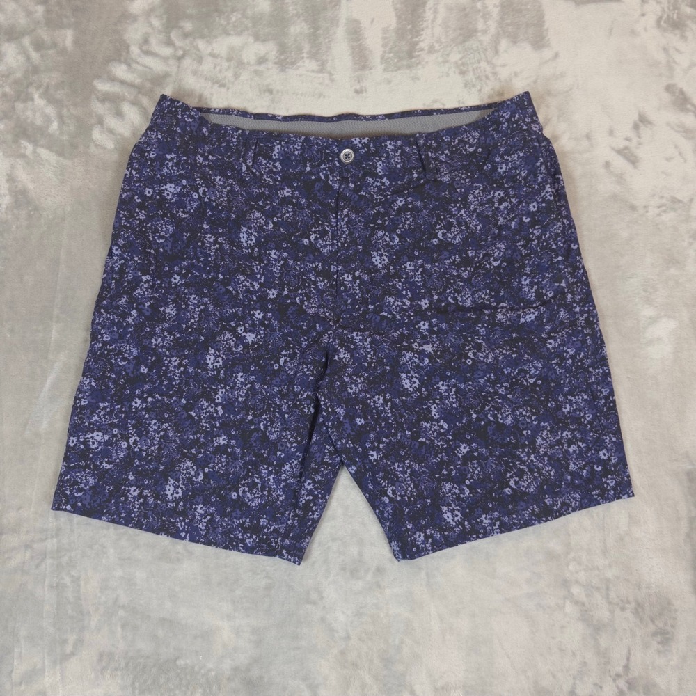 Under Armour Golf Shorts Mens 38 Blue Floral Performance Athletic Activewear